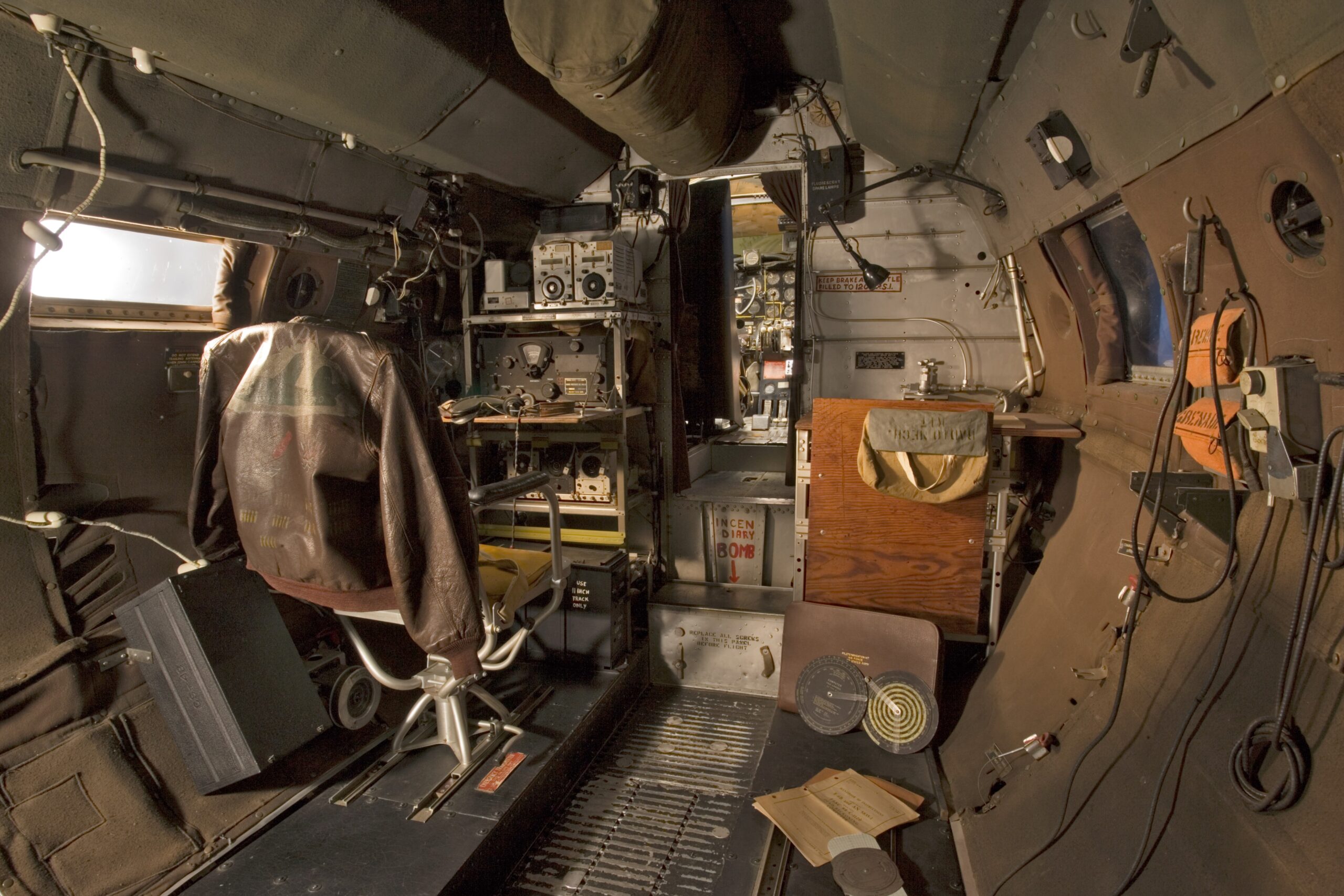 Interior view of Martin B-26B Marauder "Flak-Bait" (A19600297000) on display in the World War II Aviation gallery at the Smithsonian National Air and Space Museum's National Mall Building, Washington, DC