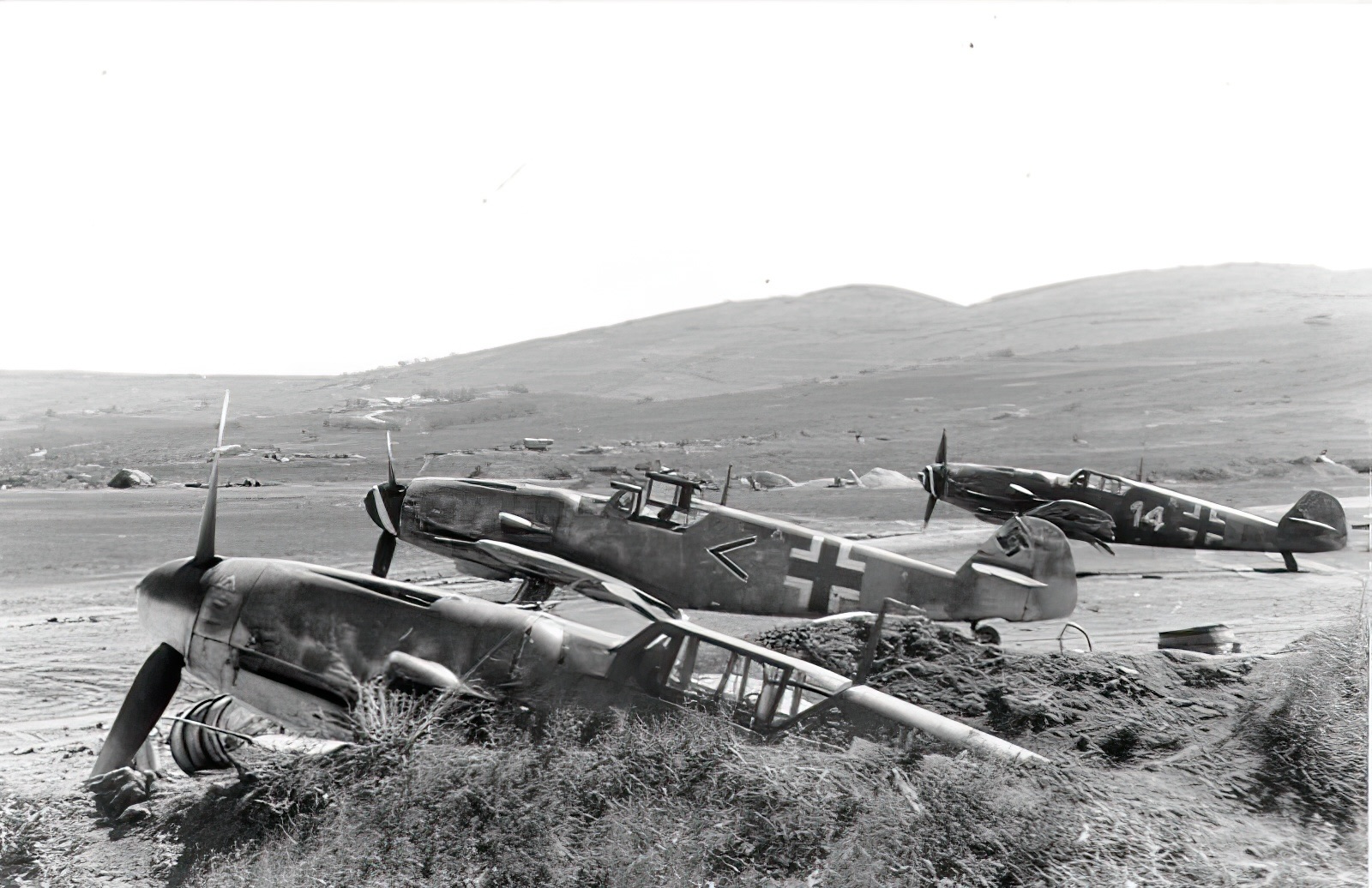 Bf 109G6’s of I./JG 52 at Anapa in Russia in 1943